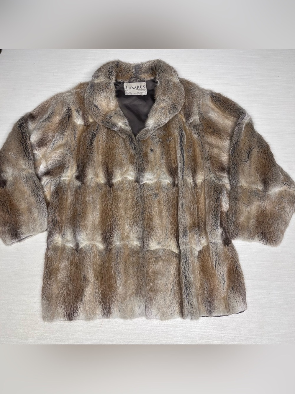 Lazarus’s Vintage 80’s 70’s Block Panel Mink Muskrat Fur Stroller Swing Jacket